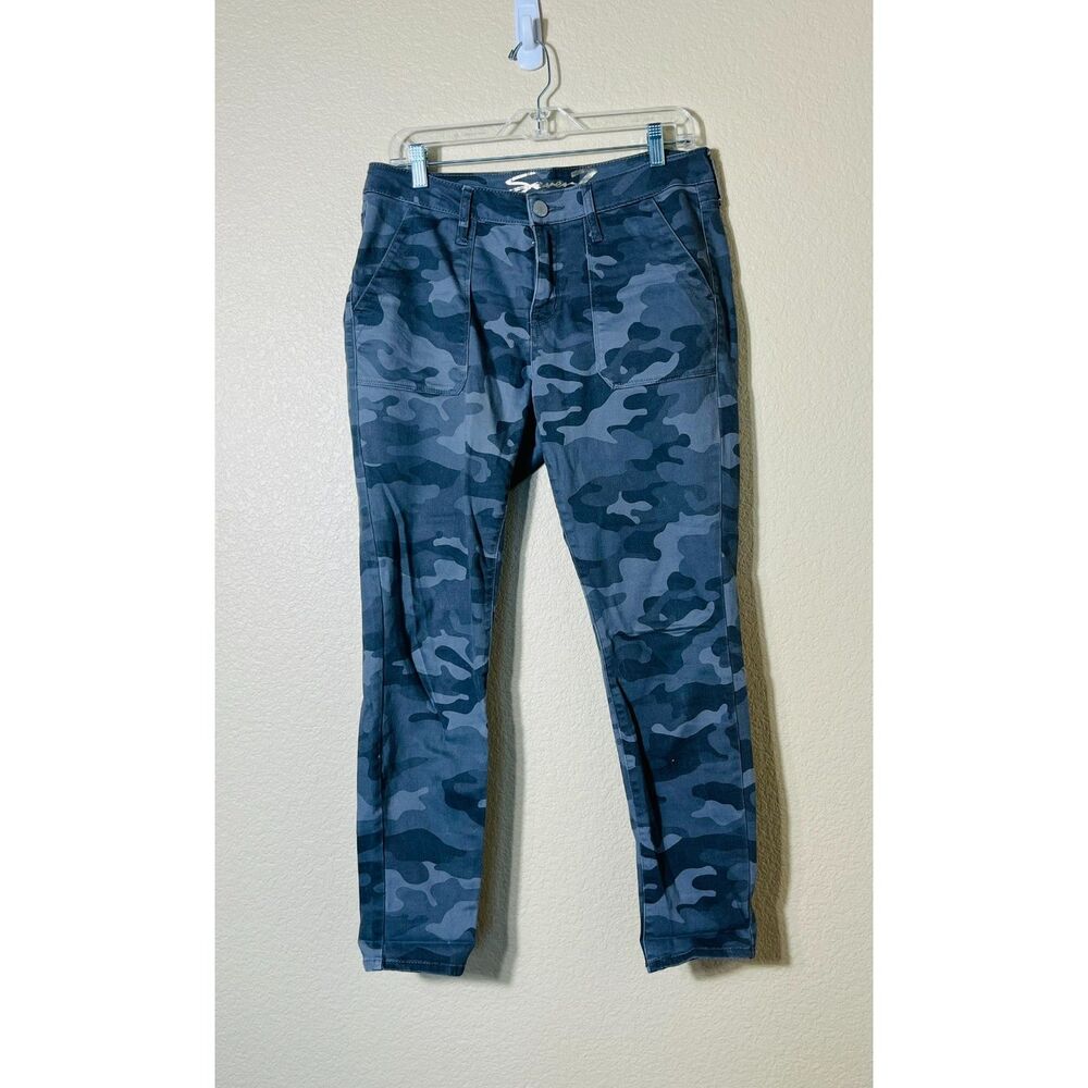 Seven7 Gray Camo Skinny Jeans Stretch Size 6 Women Ankle Military Boho Chic EUC